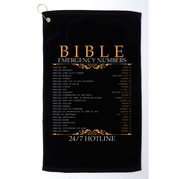 Bible Emergency Hotline Numbers Bible Verse Scripture Golf Towel