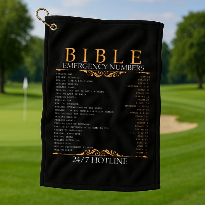 Bible Emergency Hotline Numbers Bible Verse Scripture Golf Towel