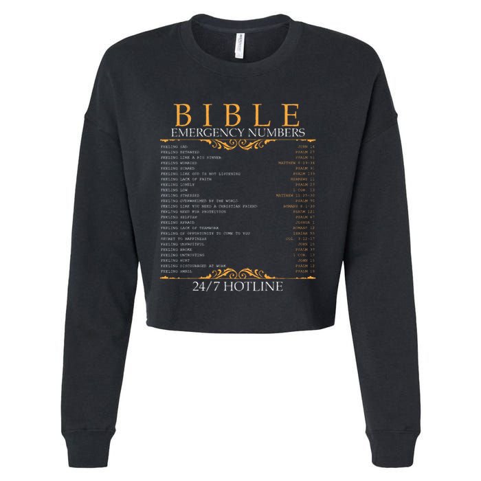 Bible Emergency Hotline Numbers Bible Verse Scripture Cropped Pullover Crew