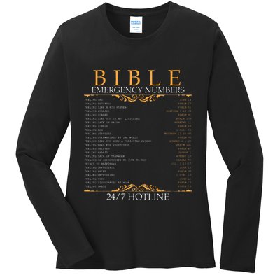 Bible Emergency Hotline Numbers Bible Verse Scripture Ladies Long Sleeve Shirt