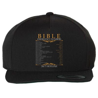 Bible Emergency Hotline Numbers Bible Verse Scripture Wool Snapback Cap