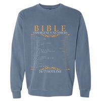 Bible Emergency Hotline Numbers Bible Verse Scripture Garment-Dyed Sweatshirt