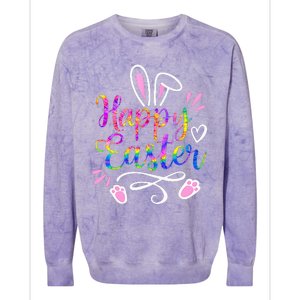 Bunny eggs hunt Rabbit Face tie dye Easter Day Colorblast Crewneck Sweatshirt