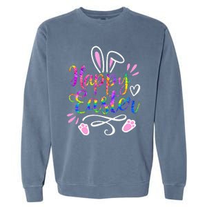 Bunny eggs hunt Rabbit Face tie dye Easter Day Garment-Dyed Sweatshirt