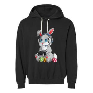 Bunny Egg hunting Gamer Happy Easter Day Garment-Dyed Fleece Hoodie