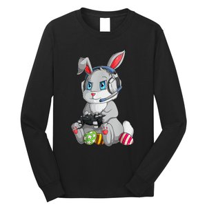 Bunny Egg hunting Gamer Happy Easter Day Long Sleeve Shirt