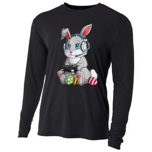 Bunny Egg hunting Gamer Happy Easter Day Cooling Performance Long Sleeve Crew