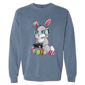 Bunny Egg hunting Gamer Happy Easter Day Garment-Dyed Sweatshirt