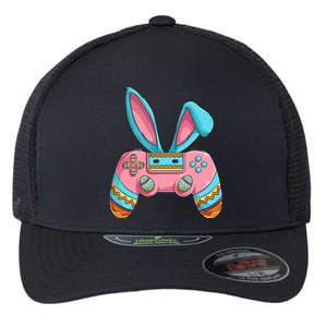 Bunny Egg hunting Gamer Happy Easter Day Flexfit Unipanel Trucker Cap