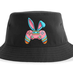 Bunny Egg hunting Gamer Happy Easter Day Sustainable Bucket Hat