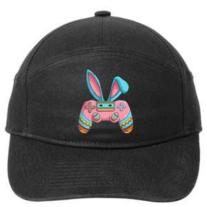 Bunny Egg hunting Gamer Happy Easter Day 7-Panel Snapback Hat