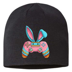 Bunny Egg hunting Gamer Happy Easter Day Sustainable Beanie