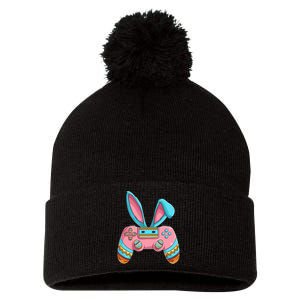 Bunny Egg hunting Gamer Happy Easter Day Pom Pom 12in Knit Beanie