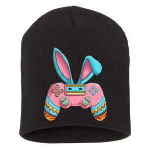 Bunny Egg hunting Gamer Happy Easter Day Short Acrylic Beanie