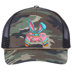 Bunny Egg hunting Gamer Happy Easter Day Retro Rope Trucker Hat Cap