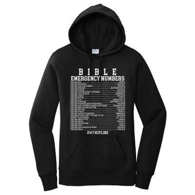 Bible Emergency Hotline Numbers Funny Christian Family Jesus Women's Pullover Hoodie