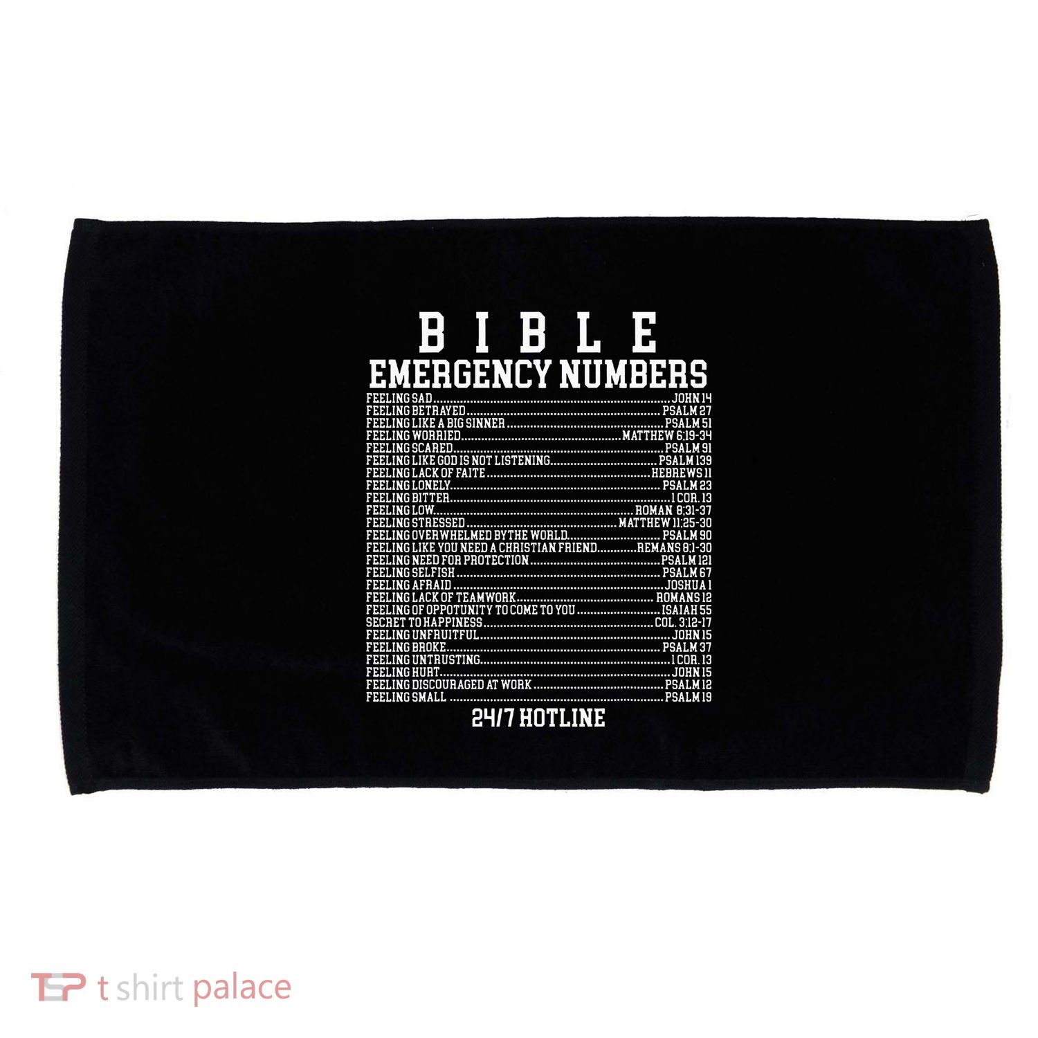 Bible Emergency Hotline Numbers Funny Christian Family Jesus Microfiber Hand Towel