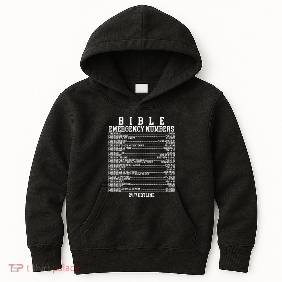 Bible Emergency Hotline Numbers Funny Christian Family Jesus Kids Hoodie