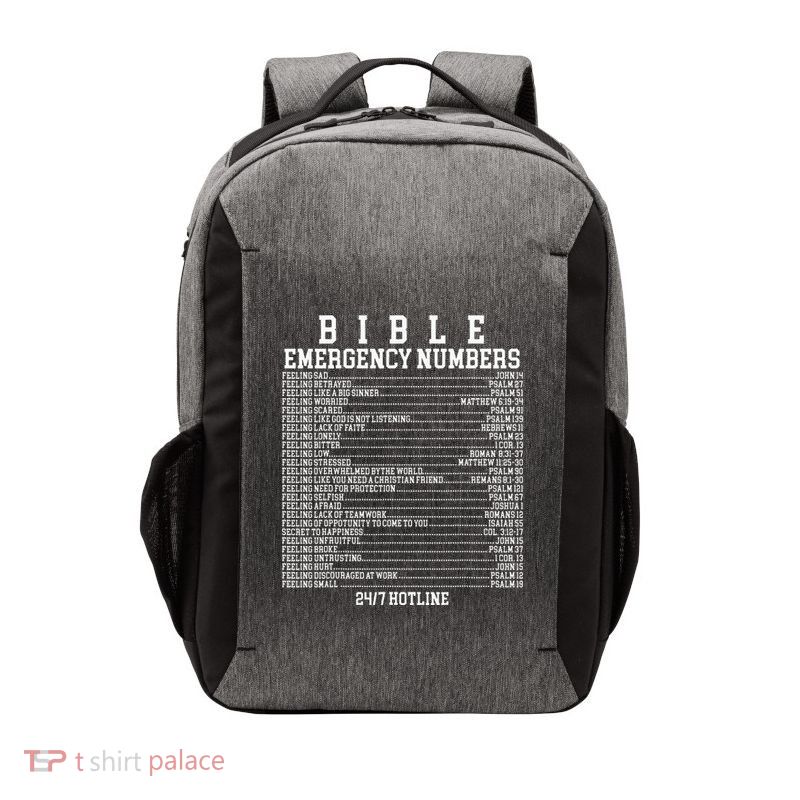 Bible Emergency Hotline Numbers Funny Christian Family Jesus Vector Backpack