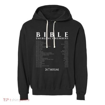 Bible Emergency Hotline Numbers Cool Christian Garment-Dyed Fleece Hoodie