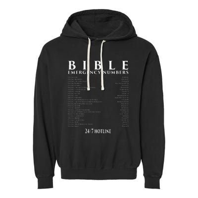 Bible Emergency Hotline Numbers Cool Christian Garment-Dyed Fleece Hoodie