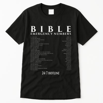 Bible Emergency Hotline Numbers Cool Christian Tall T-Shirt