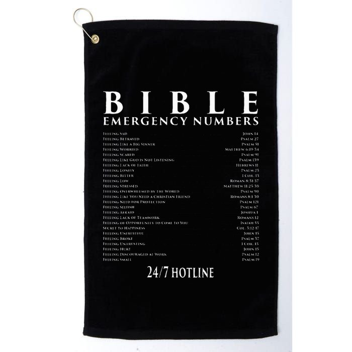 Bible Emergency Hotline Numbers Cool Christian Golf Towel
