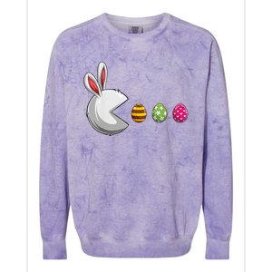 Bunny Egg Hunt Funny Gamer Happy Easter Day Colorblast Crewneck Sweatshirt