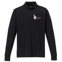 Bunny Egg Hunt Funny Gamer Happy Easter Day Performance Long Sleeve Polo