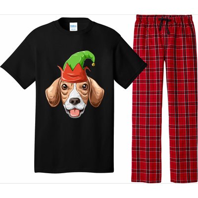 Beagle Elf Hat Christmas Beagle Gift Pajama Set