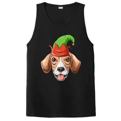 Beagle Elf Hat Christmas Beagle Gift PosiCharge Competitor Tank