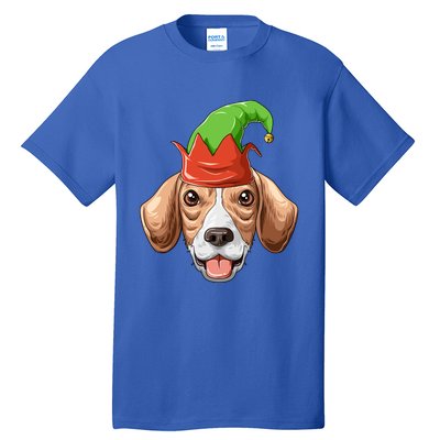 Beagle Elf Hat Christmas Beagle Gift Tall T-Shirt