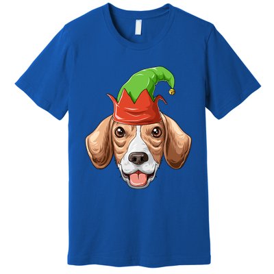 Beagle Elf Hat Christmas Beagle Gift Premium T-Shirt