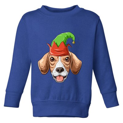 Beagle Elf Hat Christmas Beagle Gift Toddler Sweatshirt