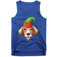 Beagle Elf Hat Christmas Beagle Gift Tank Top