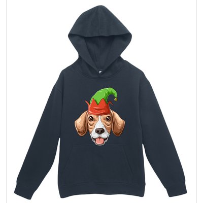 Beagle Elf Hat Christmas Beagle Gift Urban Pullover Hoodie