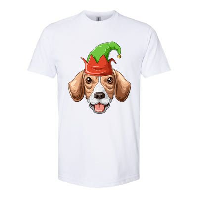 Beagle Elf Hat Christmas Beagle Gift Softstyle® CVC T-Shirt