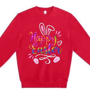 Bunny eggs hunt Rabbit Face tie dye Easter Day Premium Crewneck Sweatshirt