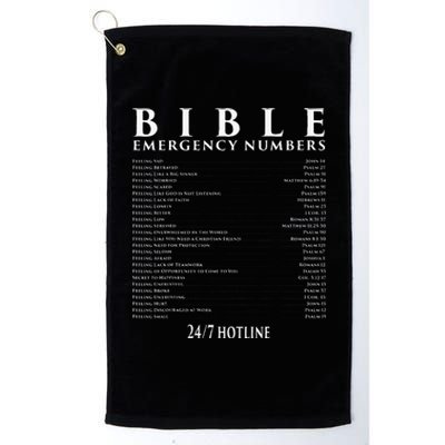 Bible Emergency Hotline Numbers Cool Christian Platinum Collection Golf Towel