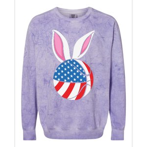 Basketball Easter Happy Easter Day Funny Easter Ears Bunny Colorblast Crewneck Sweatshirt