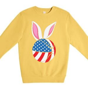 Basketball Easter Happy Easter Day Funny Easter Ears Bunny Premium Crewneck Sweatshirt