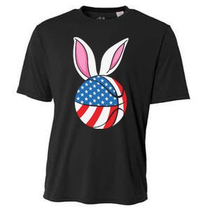 Basketball Easter Happy Easter Day Funny Easter Ears Bunny Cooling Performance Crew T-Shirt