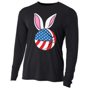 Basketball Easter Happy Easter Day Funny Easter Ears Bunny Cooling Performance Long Sleeve Crew