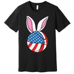 Basketball Easter Happy Easter Day Funny Easter Ears Bunny Premium T-Shirt