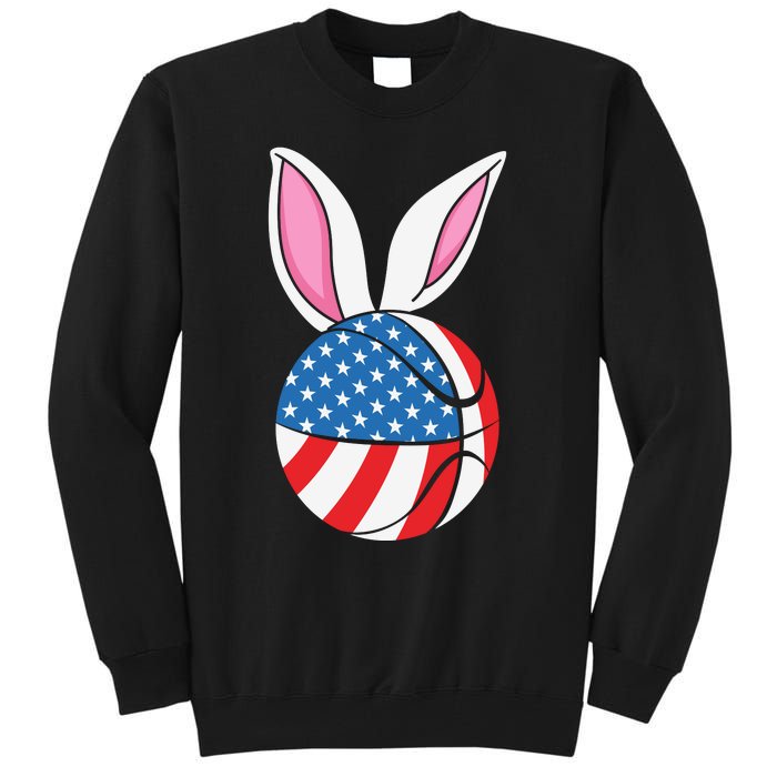 Basketball Easter Happy Easter Day Funny Easter Ears Bunny Tall Sweatshirt