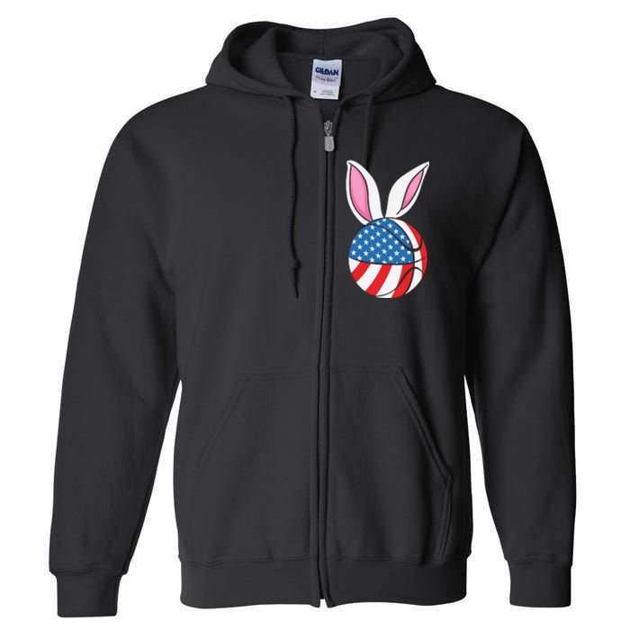 Basketball Easter Happy Easter Day Funny Easter Ears Bunny Full Zip Hoodie