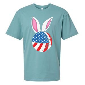 Basketball Easter Happy Easter Day Funny Easter Ears Bunny Sueded Cloud Jersey T-Shirt