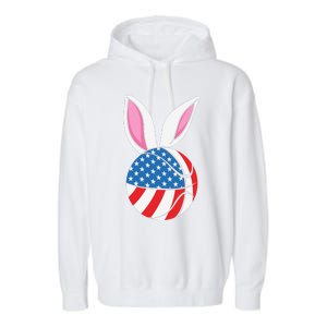 Basketball Easter Happy Easter Day Funny Easter Ears Bunny Garment-Dyed Fleece Hoodie