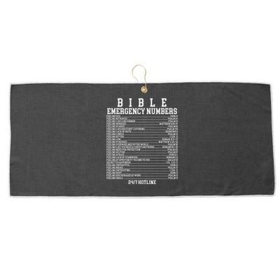 Bible Emergency Hotline Numbers Funny Christian Family Jesus Large Microfiber Waffle Golf Towel