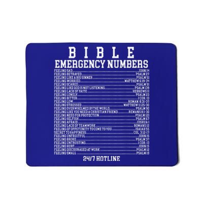 Bible Emergency Hotline Numbers Funny Christian Family Jesus Mousepad